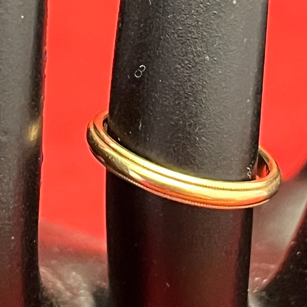 Vintage ArtCarved 14K Yellow Gold Wedding Band Ring Size 5 - Picture 2 of 6